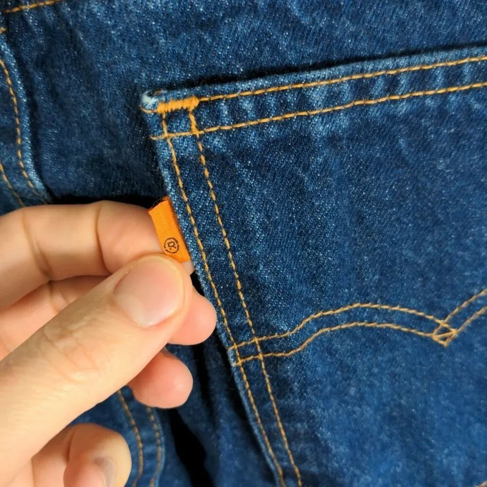 Vtg Orange Tab Levi's 517 Bootcut Jeans Dark Wash Men's 36x30 Paper Tag USA